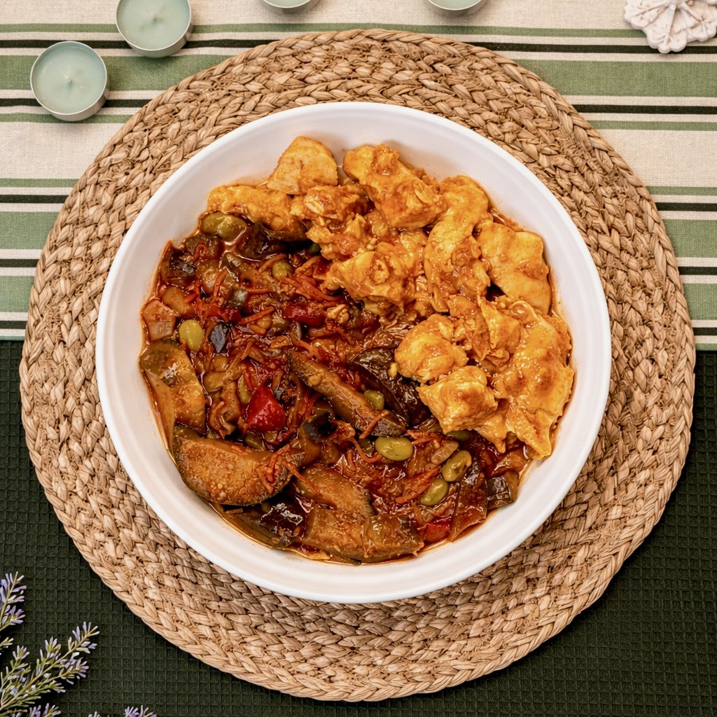 Korean Chicken and Assorted Vegetables