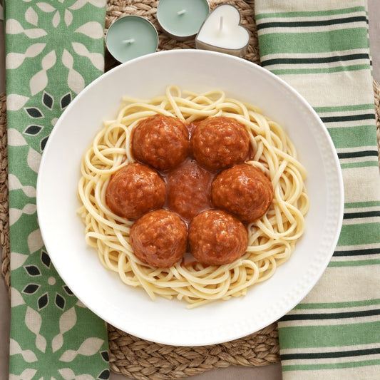 Chicken Meatballs with Pasta in Tomato Sauce