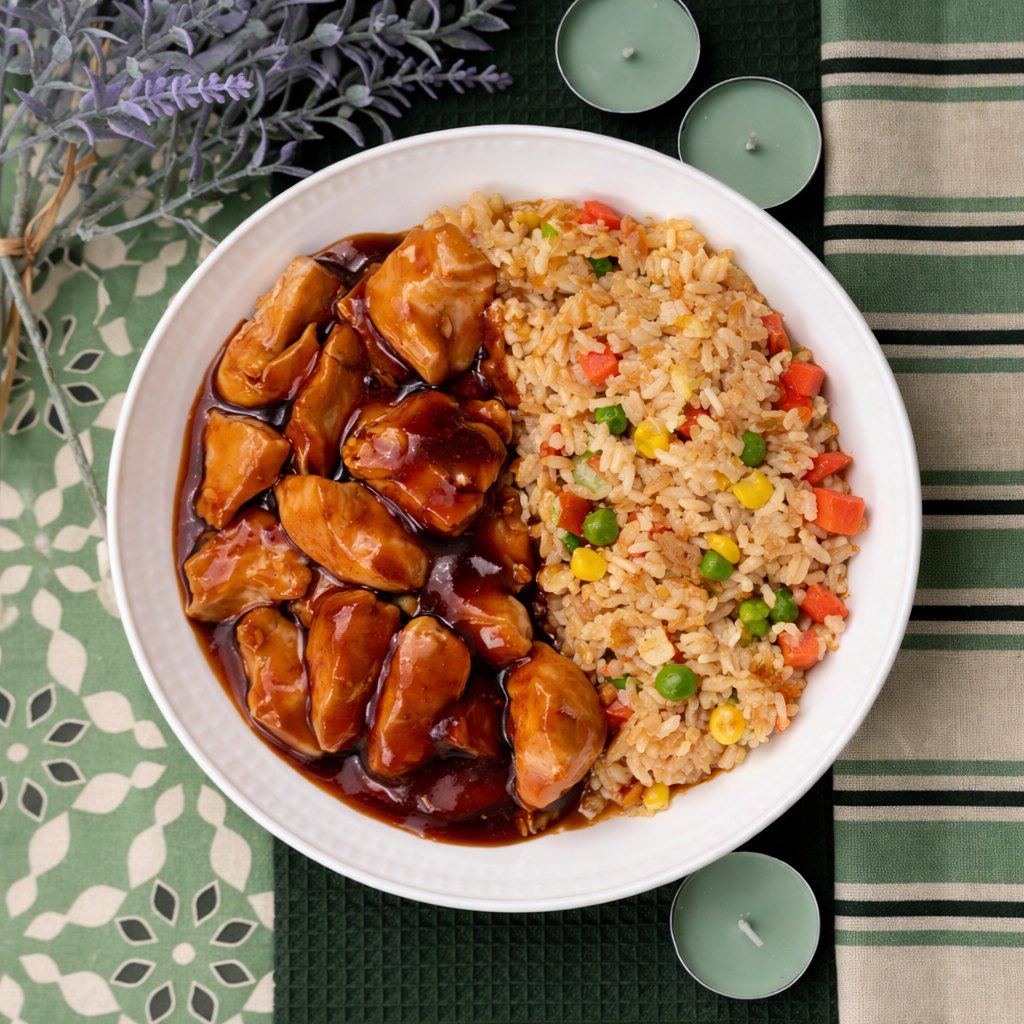 Chicken Teriyaki with Mixed Vegetables Fried Rice