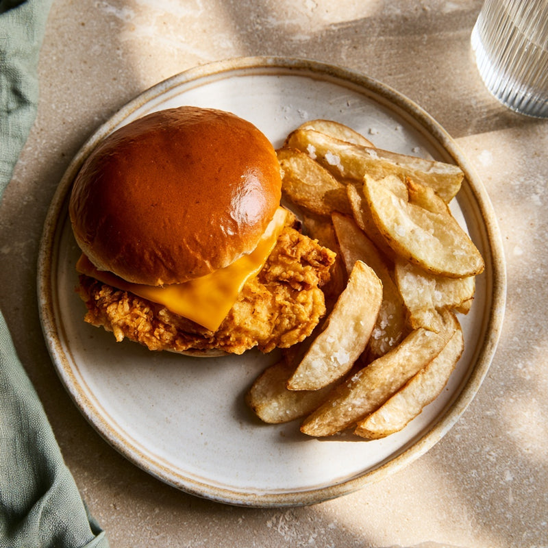 Crispy Chicken Burger & Chips
