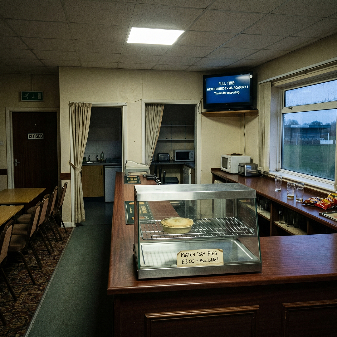 Hot-food servery counter in a football clubhouse bar