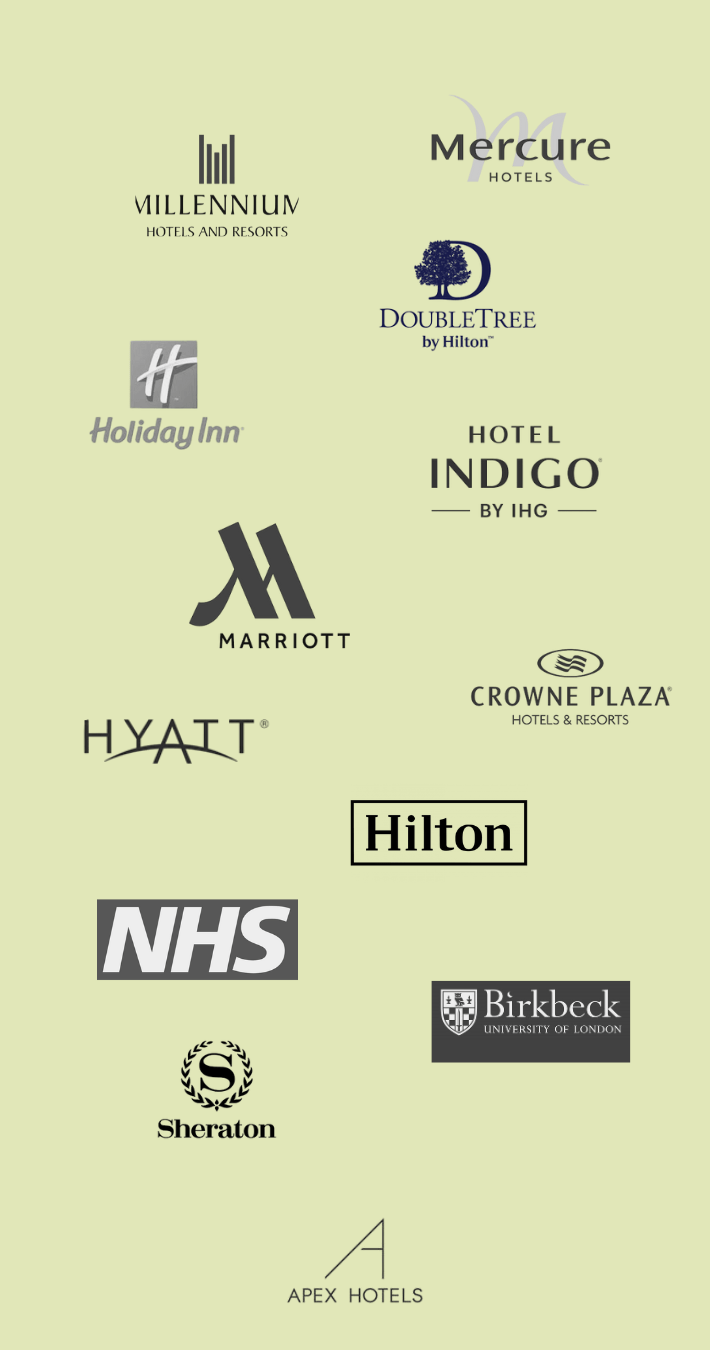 Logos of the clubs and venues that partner with Nova Chef